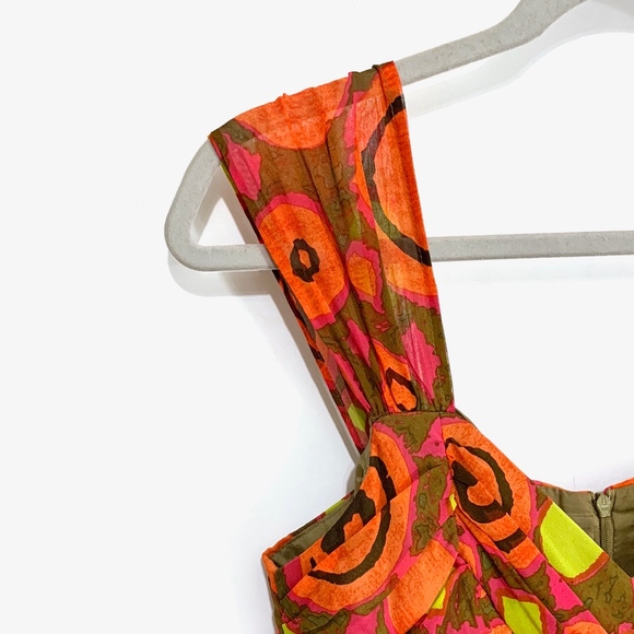 Nanette Lepore Orange Print Silk Blouse - Picture 5 of 8